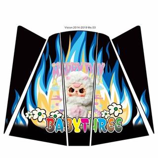 Tem yếm nhựa nhám xe Vision 2014 - 2015 - 2016 - 2017 - 2018 - 2019 thiết kế với decal 3 lớp