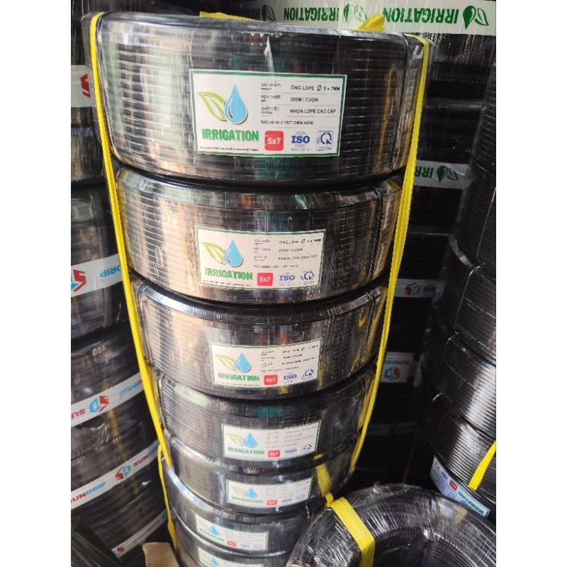 Cuộn 200m - NHỰA NGUYÊN SINH Ống dây PE/LDPE 6mm (5x7mm, cứng dẻo, không phải PVC mềm) - dây 6li loại tốt (kích cỡ 5*7)