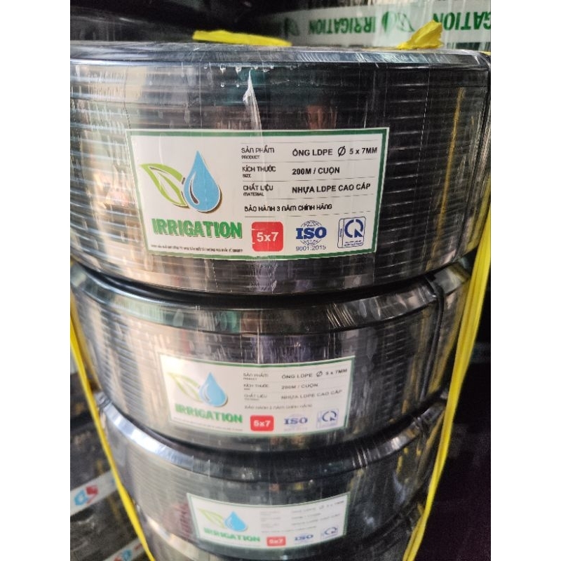 Cuộn 200m - NHỰA NGUYÊN SINH Ống dây PE/LDPE 6mm (5x7mm, cứng dẻo, không phải PVC mềm) - dây 6li loại tốt (kích cỡ 5*7)