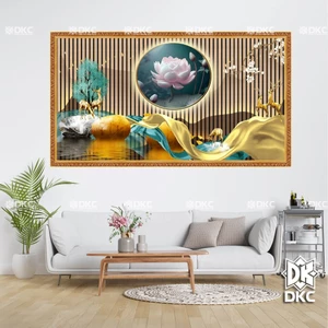 Tranh Decal bóc dán 3D Trang Trí Spa Đông Y Dưỡng Sinh Chất Liệu Decal,Vải Lụa Dễ Dàng Bóc Dán Kích Thước Theo Yc