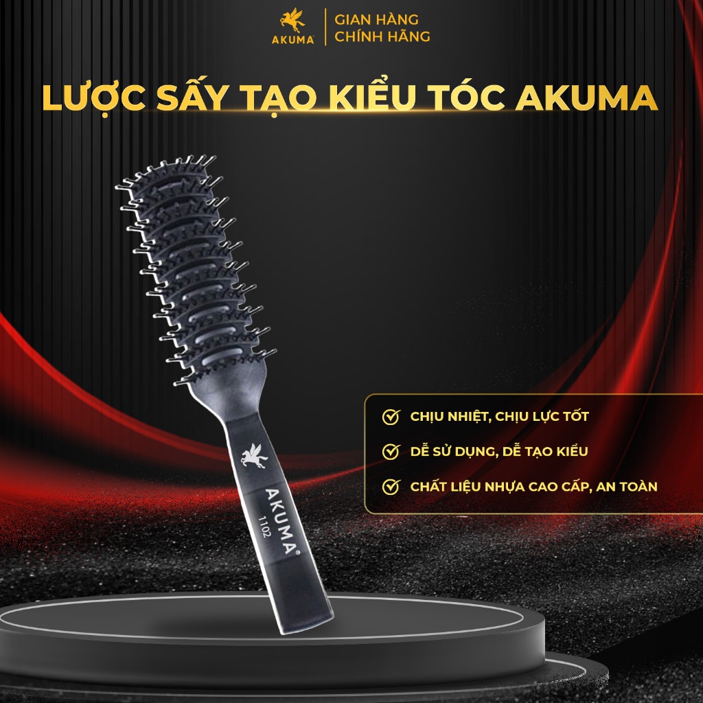 Ảnh Lược Bán Nguyệt Tạo Kiểu Gỡ Rối Tóc Chuyên Dụng AKUMA LKT1102 - Akuma.vn 1