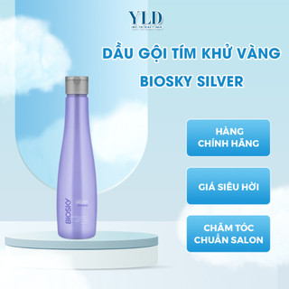 Dầu gội tím khử vàng và giữ màu cho tóc tẩy nhuộm Italia Tricol Biosky Silver Shampoo