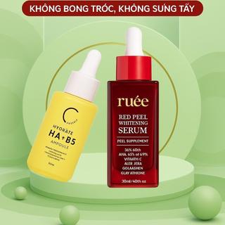 Combo Peel Da Sinh Học Ruée và Serum HA B5 vàng- Loại bỏ tế bào chết sâu, giảm mụn , cấp ẩm CB0185