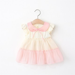 Váy bé gái cổ sen dún tầng nhiều màu sắc xinh xắn siêu nhẹ cho bé 6-11kg D1090