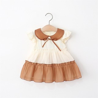 Váy bé gái cổ sen dún tầng nhiều màu sắc xinh xắn siêu nhẹ cho bé 6-11kg D1090