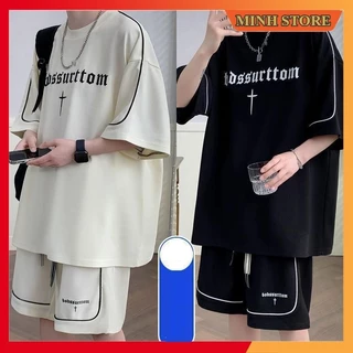 Bộ Cộc Tay Nam Nữ Mùa Hè In Chữ Thập Phong Cách Trẻ Trung, Bộ Thể Thao Nam Chất Tổ Ong BO18 - MINHSTORE 66