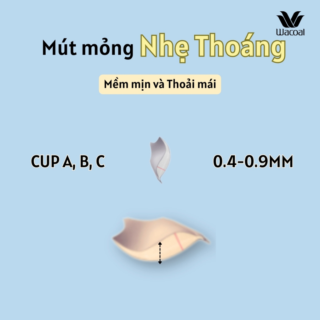 Áo ngực nữ Wacoal IYLB5045 mút mỏng nâng ngực nhẹ không gọng chất cotton thoải mái khi mặc - YLB5045