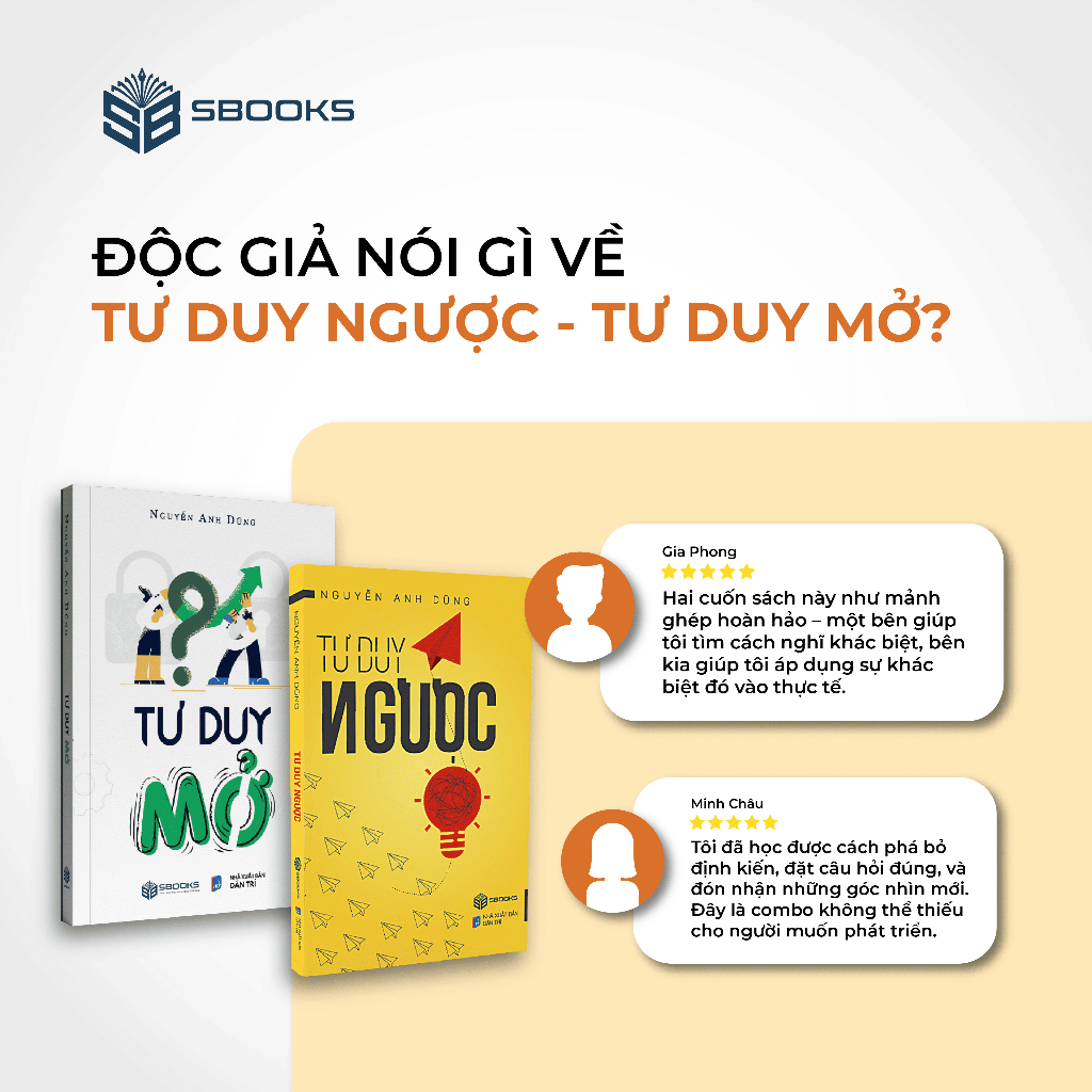 Sách - Combo 2 cuốn Tư Duy Ngược + Tư Duy Mở - Nguyễn Anh Dũng - Sbooks Store