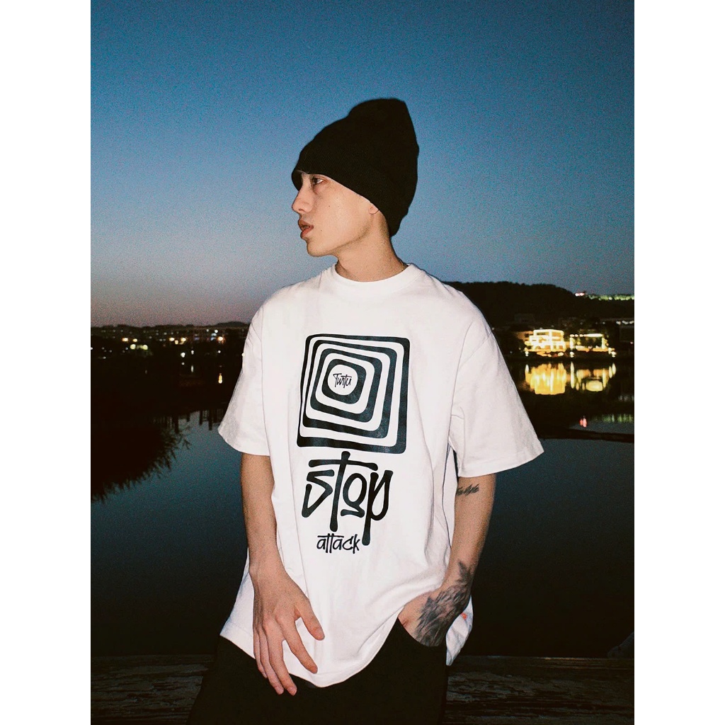 Áo thun Stee Cổ tròn STOP Localbrand ICVCVNI Unisex Menwear Cotton