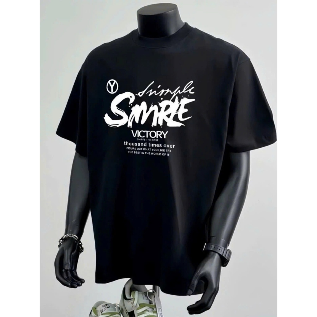Áo thun Stee Cổ tròn SIMPLE Localbrand ICVCVNI Unisex Menwear Cotton