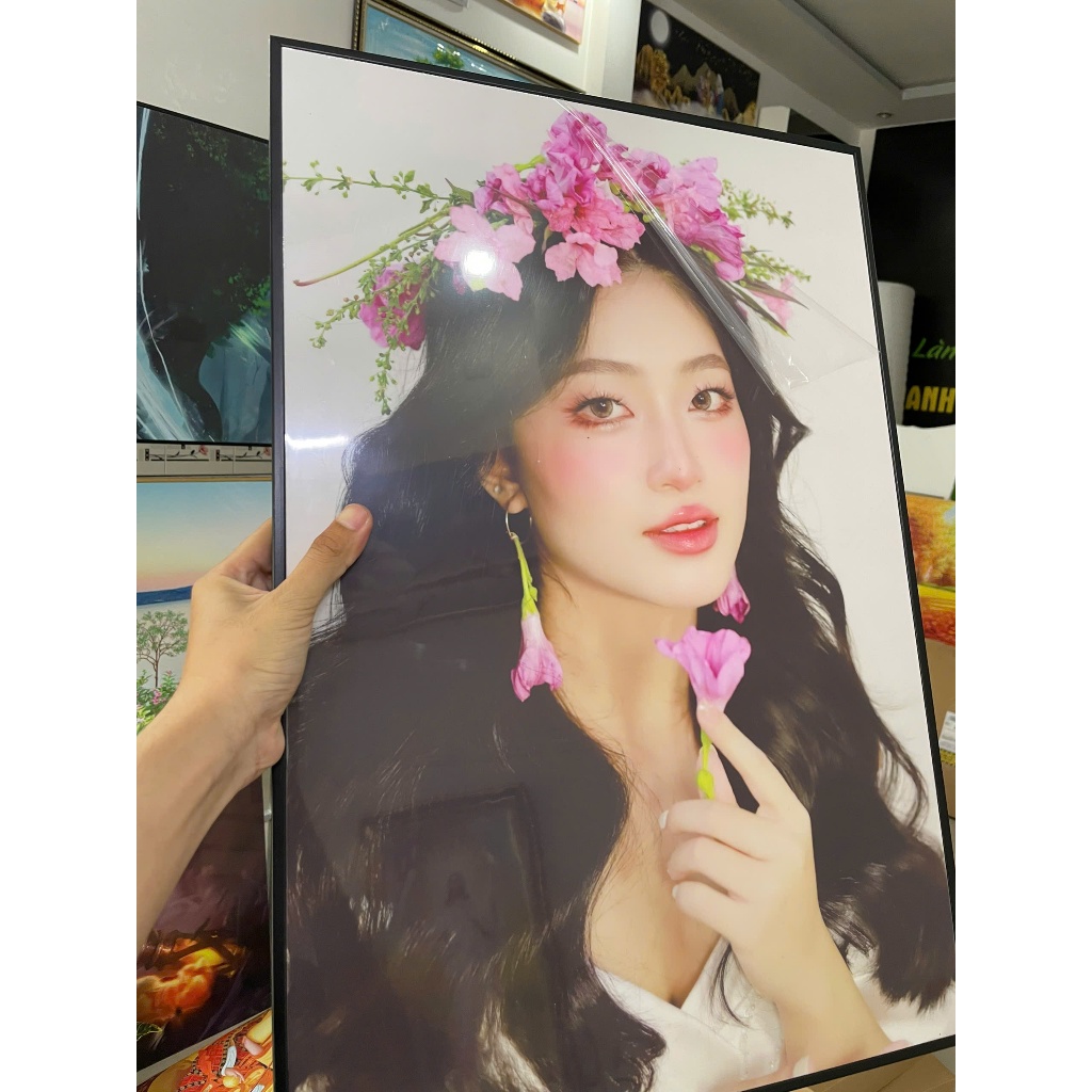 (50x70cm) IN TRANH TRÁNG GƯƠNG THEO YÊU CẦU - TRANH GỖ TREO TƯỜNG KHUNG COMPOSITE CAO CẤP