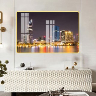 Tranh Laminate Tráng Gương Cao Cấp Bo Viền - Tranh Phong Cảnh Sài Gòn - Vẻ Đẹp Thành Phố