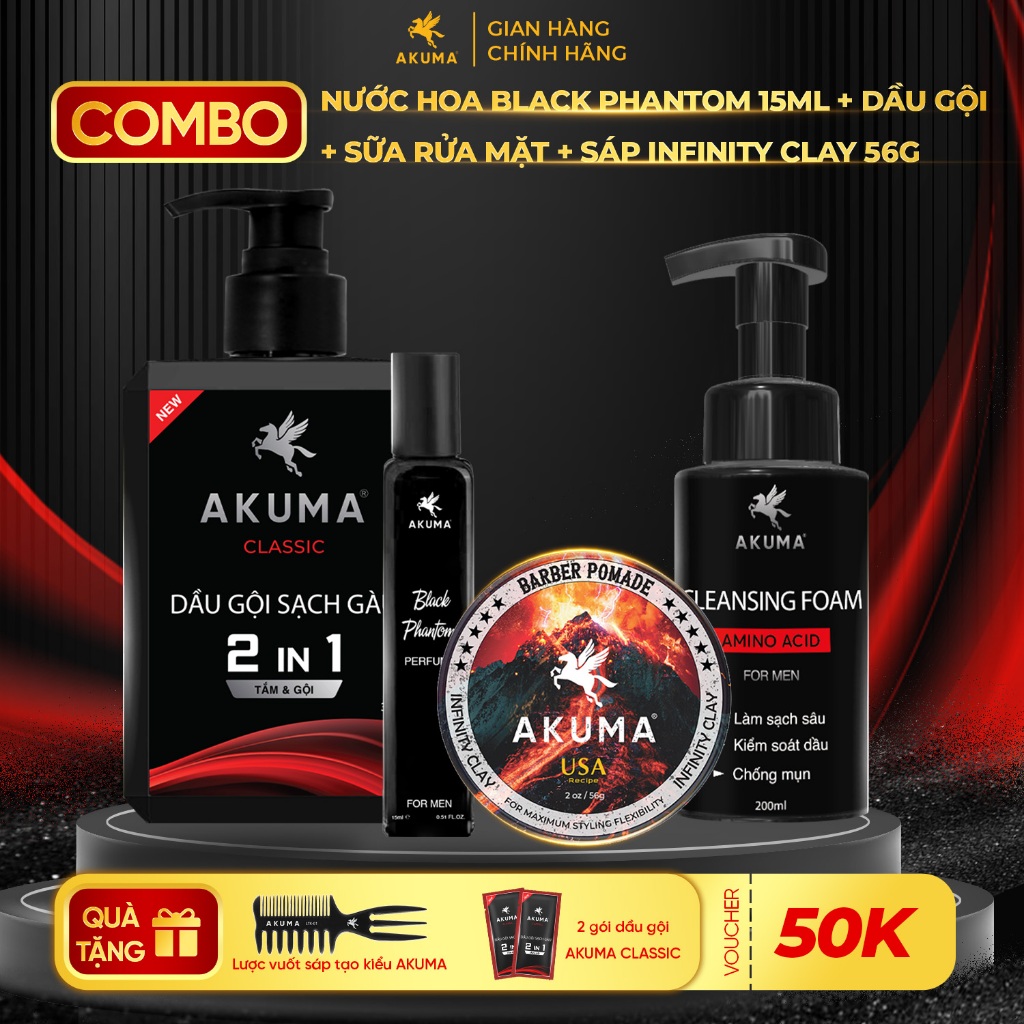 Ảnh Sáp Vuốt Tóc, Gôm Xịt Tóc, Xịt Tạo Phồng Tóc AKUMA Hàng Chính Hãng (Tặng 2 Lược Vuốt Sáp Khi Mua Combo 2 Món) 2