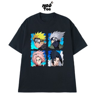 Áo Thun Anime NGỐ TEE Naruto Shippuden Team Kakashi Naruto Sakura Sasuke Vải Cotton 100 Thoáng Mát