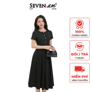 Áo kiểu cổ tròn cúc ngực thời trang nữ Seven.AM H113135I