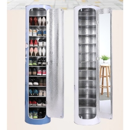 Tủ giày xoay tròn sáng tạo, giá để giày hình trụ nhiều tầng đơn giản, hiện đại, tủ giày đại sảnh dung tích lớn