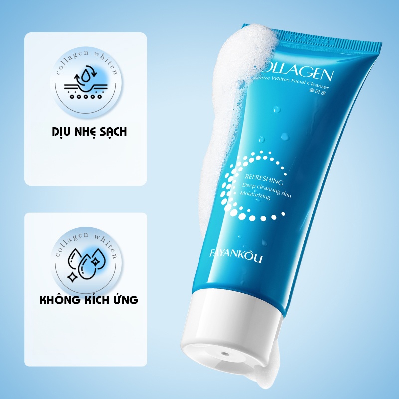 🔥【MUA 1 TẶNG 3】Sữa Rửa Mặt Collagen Dưỡng Ẩm Làm Sáng Da 100g - Kiềm Dầu, Làm Sạch Sâu, Thu Nhỏ Lỗ Chân Lôn(Freeship)