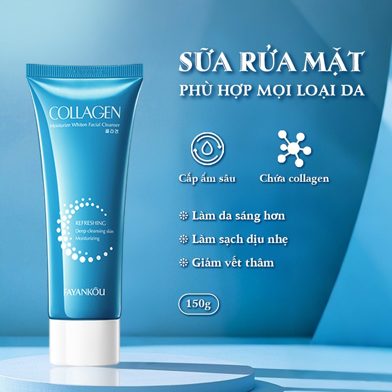 🔥【MUA 1 TẶNG 3】Sữa Rửa Mặt Collagen Dưỡng Ẩm Làm Sáng Da 100g - Kiềm Dầu, Làm Sạch Sâu, Thu Nhỏ Lỗ Chân Lôn(Freeship)