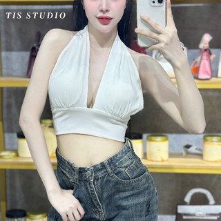 Áo Crop cổ yếm Khoét Sâu Cổ Hở Lưng Có SẴn ĐỆM