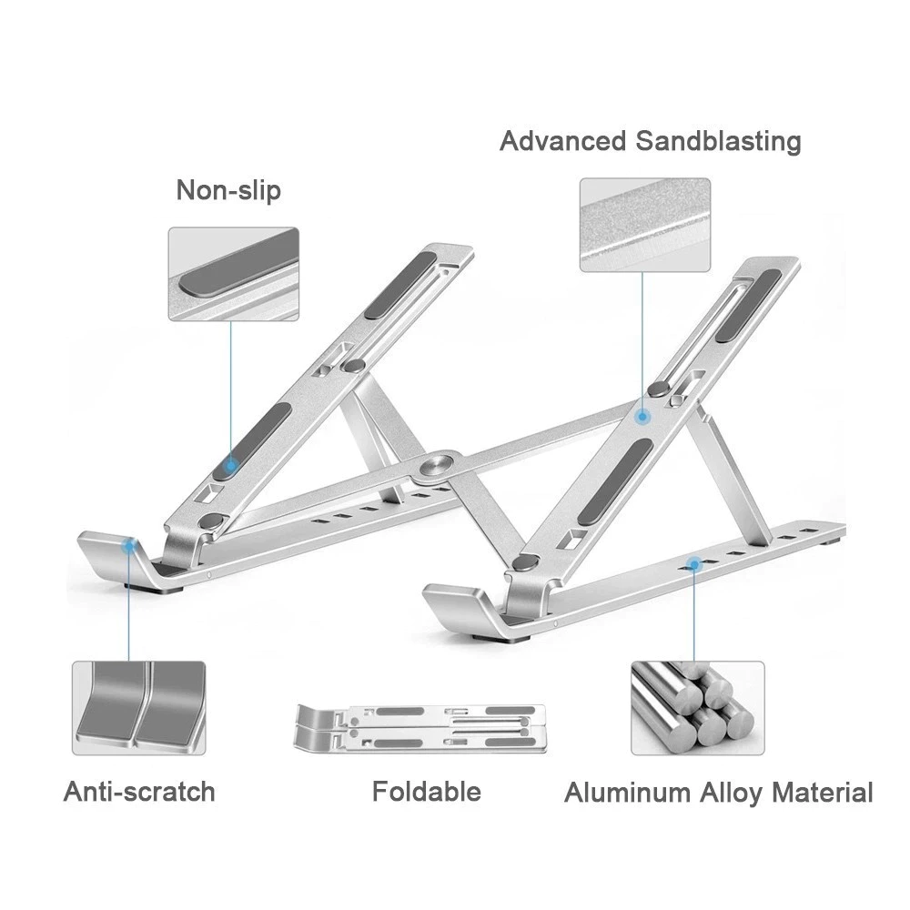 Giá đỡ LAPTOP, MACBOOK, IPAD điều chỉnh được độ cao, kệ máy tính laptop, đế tản nhiệt kê laptop nhôm