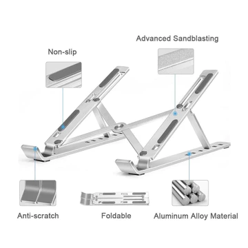 Giá đỡ LAPTOP, MACBOOK, IPAD điều chỉnh được độ cao, kệ máy tính laptop, đế tản nhiệt kê laptop nhôm