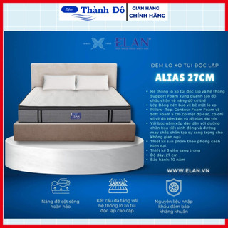 Đệm lò xo túi độc lập cao cấp elan alias cao 27cm,bảo hành  chính hãng 10 năm