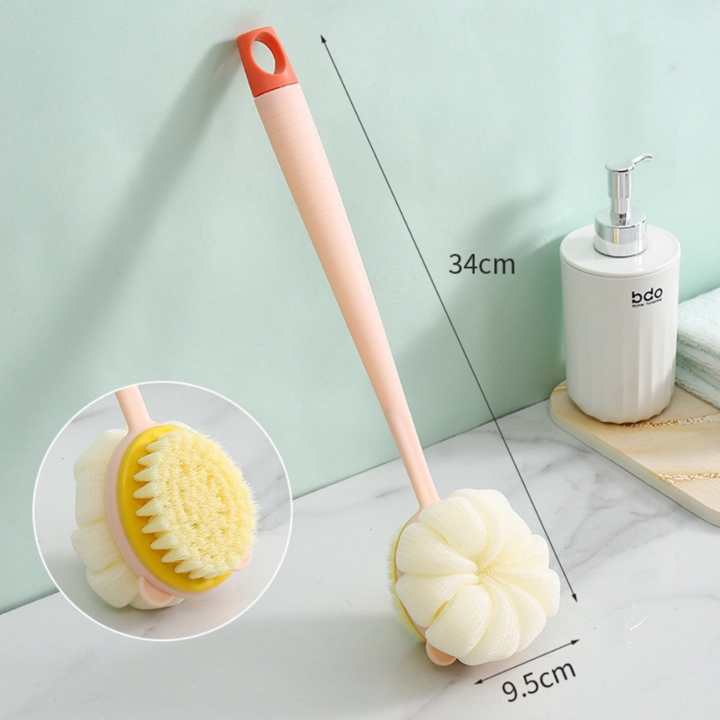 Bông Tắm Chà Lưng 2 Mặt Kèm Bàn Chải Cọ JYoohome Cây Bông Tắm Kì Lưng Tẩy Tế Bào Chết Mềm Mịn