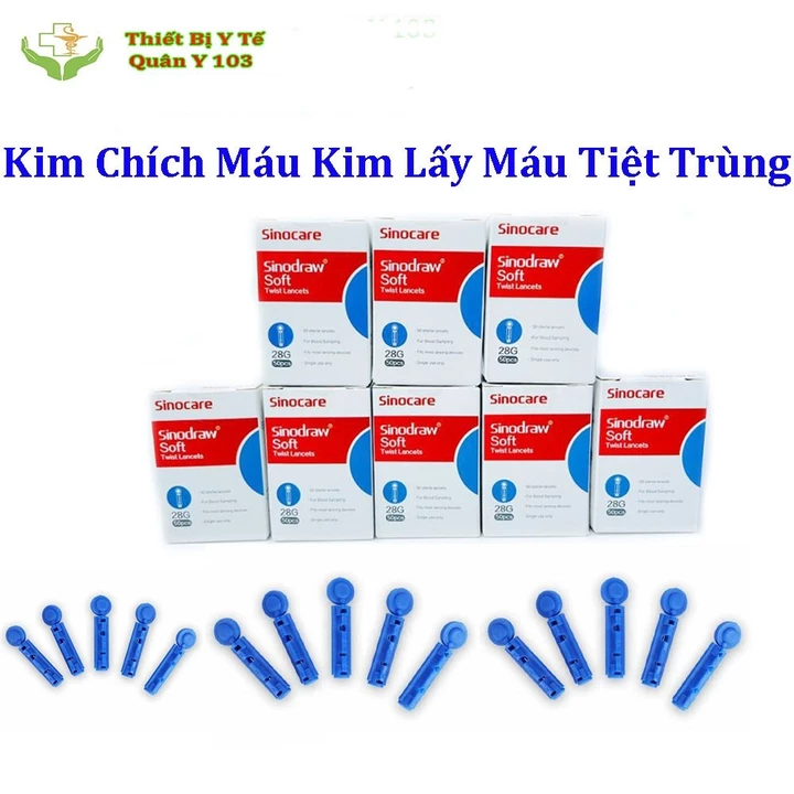 Kim Chích Máu Kim Lấy Máu Tiệt Trùng - Hộp 50 Kim