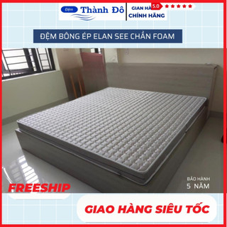 Đệm bông ép chần foam see công ty elan bảo hành 5 năm-nằm êm vừa phải
