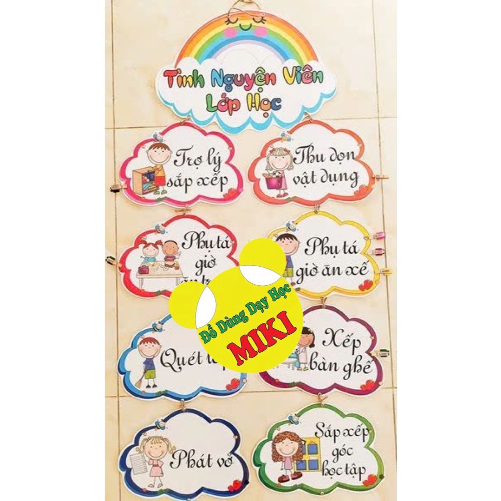 TÌNH NGUYỆN VIÊN LỚP HỌC, trang trí lớp (Đồ dùng dạy học Miki)