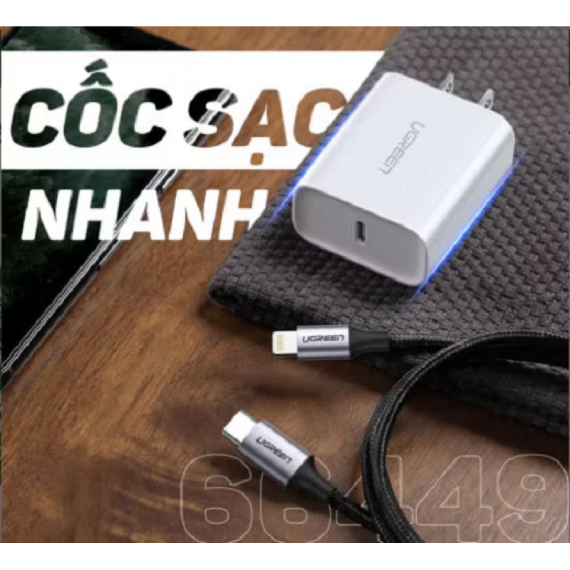 Củ sạc nhanh 20W UGREEN CD137 cổng ra USB-C, chống quá dòng quá nhiệt