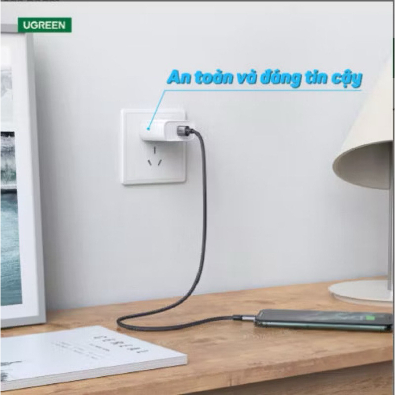 Củ sạc nhanh 20W UGREEN CD137 cổng ra USB-C, chống quá dòng quá nhiệt