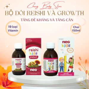 Bộ đôi tăng đề kháng Neo Kids Growth và Reishi kids Protect chai 150ml