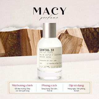 Chiết 10ml Nước hoa Lelabo Santal 33 Mùi Gỗ Ấm Áp, Chai Nước Hoa Biểu Tượng Của Lelabo
