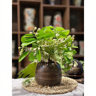 Set 3 Lọ Bình Cắm Hoa Bát Tràng Men Nâu Mộc Vân Ganh Khắc Nổi Trang Trí Phòng Khách Vintage Cao Cấp