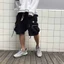 QUẦN SỌT TÚI HỘP 2 CHỐT IN LOGO kiểu khóa ngang ,short đùi lững nam nữ màu đen chất kaki tốt
