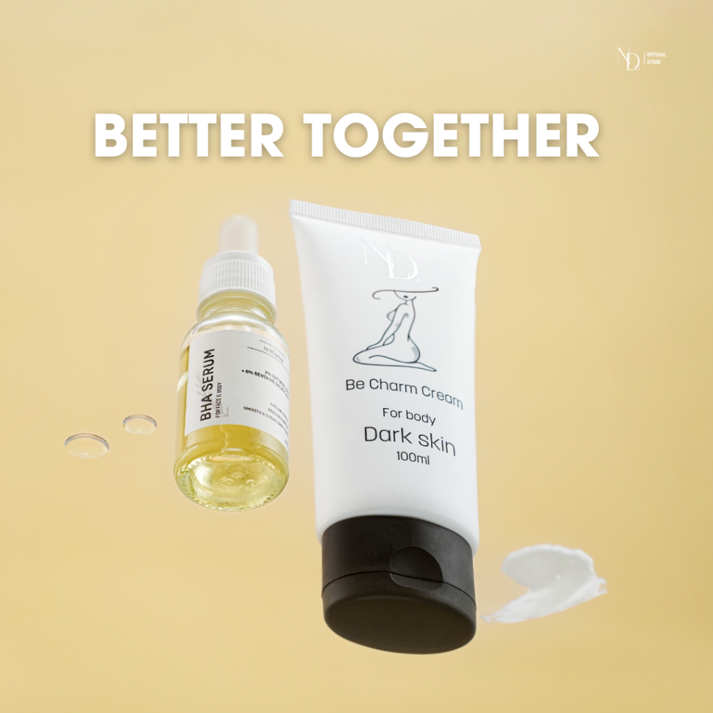 Combo Be Charm Cream 100ML & BHA Serum 8% ND 15ML Giảm Mụn, Giảm Thâm Body 6in1
