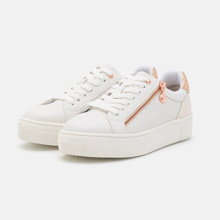 Giày thể thao thời trang bigsize nữ mùa hè Tamaris kéo khoá màu trắng độn đế tăng chiều cao , sneaker thời trang cao cấp