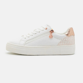 Giày thể thao thời trang bigsize nữ mùa hè Tamaris kéo khoá màu trắng độn đế tăng chiều cao , sneaker thời trang cao cấp