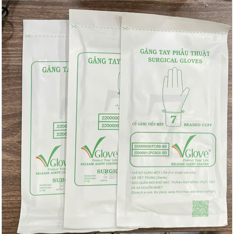 Găng tay phẫu thuật tiệt trùng VGlove, Găng tay y tế tiệt trùng mềm mại mang đến sự thoải mái ,an toàn