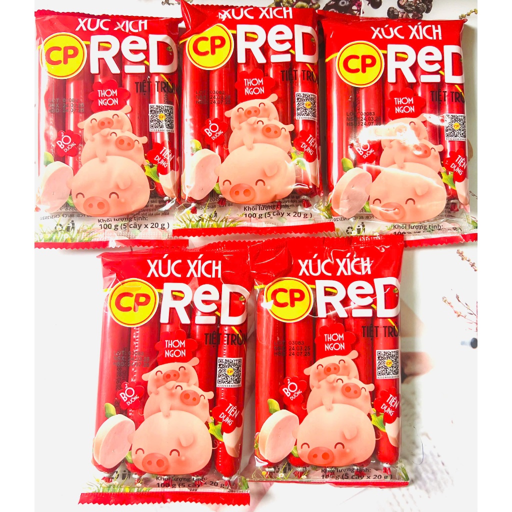 Set 5 gói xúc xích tiệt trùng CP, mỗi gói 100g