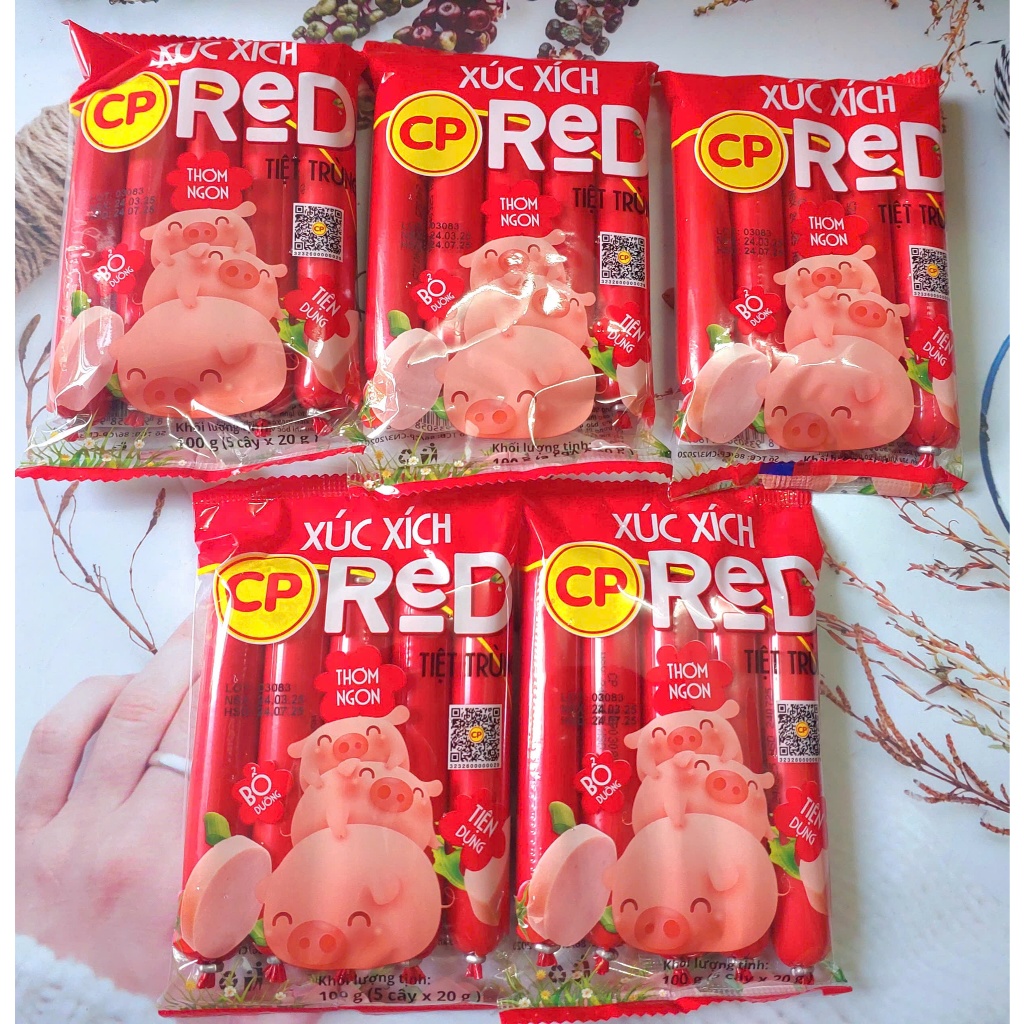 Set 5 gói xúc xích tiệt trùng CP, mỗi gói 100g