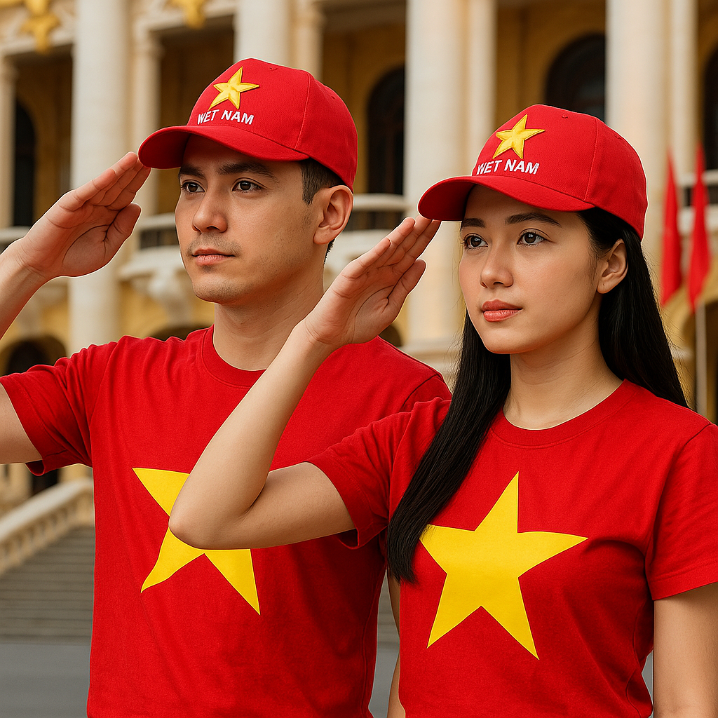 Áo Cờ Đỏ Sao Vàng Tự Hào Việt Nam, Áo Ngôi Sao Vải Thun Lạnh Mềm Mại, Thoáng Mát Đủ Size Gia Đình