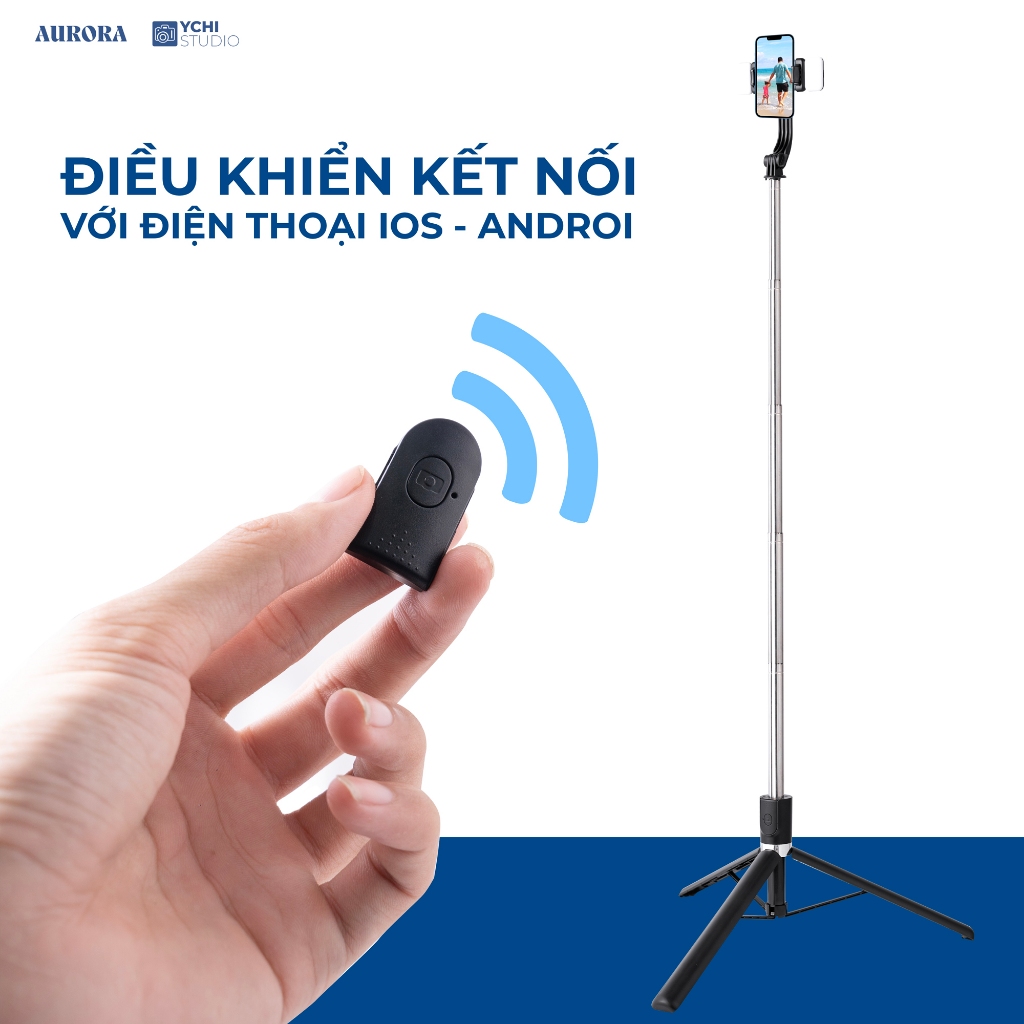 Tripod Aurora Ultrastand C170 - Gậy Chụp Ảnh 3 Chân Gấp Gọn, Cây Selfie Kèm Nút Bấm Bluetooth