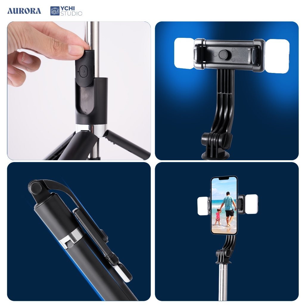 Tripod Aurora Ultrastand C170 - Gậy Chụp Ảnh 3 Chân Gấp Gọn, Cây Selfie Kèm Nút Bấm Bluetooth