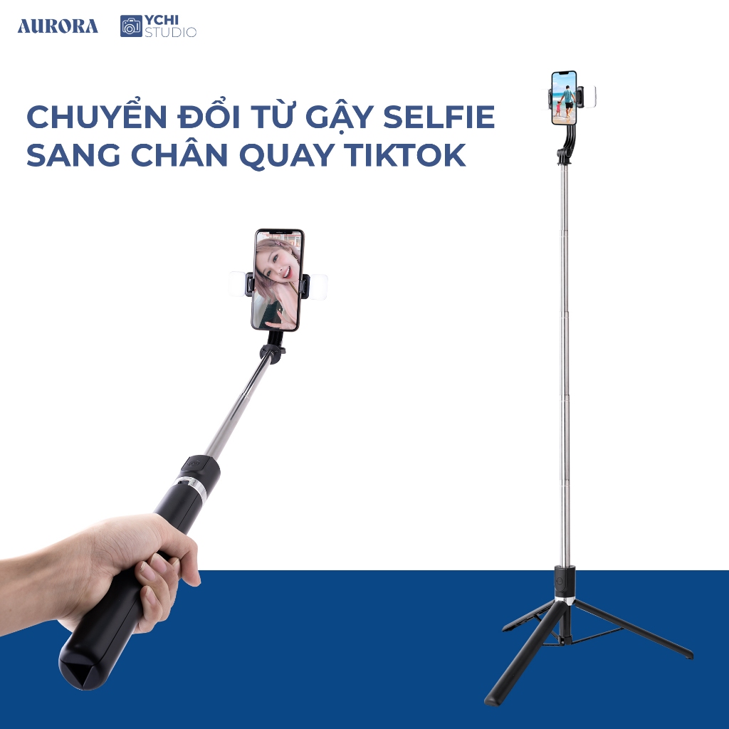 Tripod Aurora Ultrastand C170 - Gậy Chụp Ảnh 3 Chân Gấp Gọn, Cây Selfie Kèm Nút Bấm Bluetooth