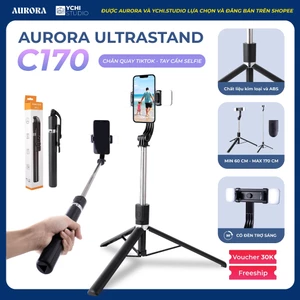 Tripod Aurora Ultrastand C170 - Gậy Chụp Ảnh 3 Chân Gấp Gọn, Cây Selfie Kèm Nút Bấm Bluetooth