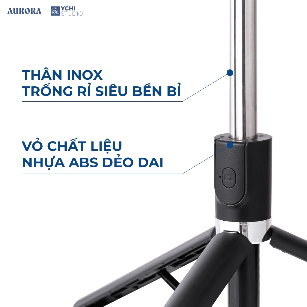 Tripod Aurora Ultrastand C170 - Gậy Chụp Ảnh 3 Chân Gấp Gọn, Cây Selfie Kèm Nút Bấm Bluetooth