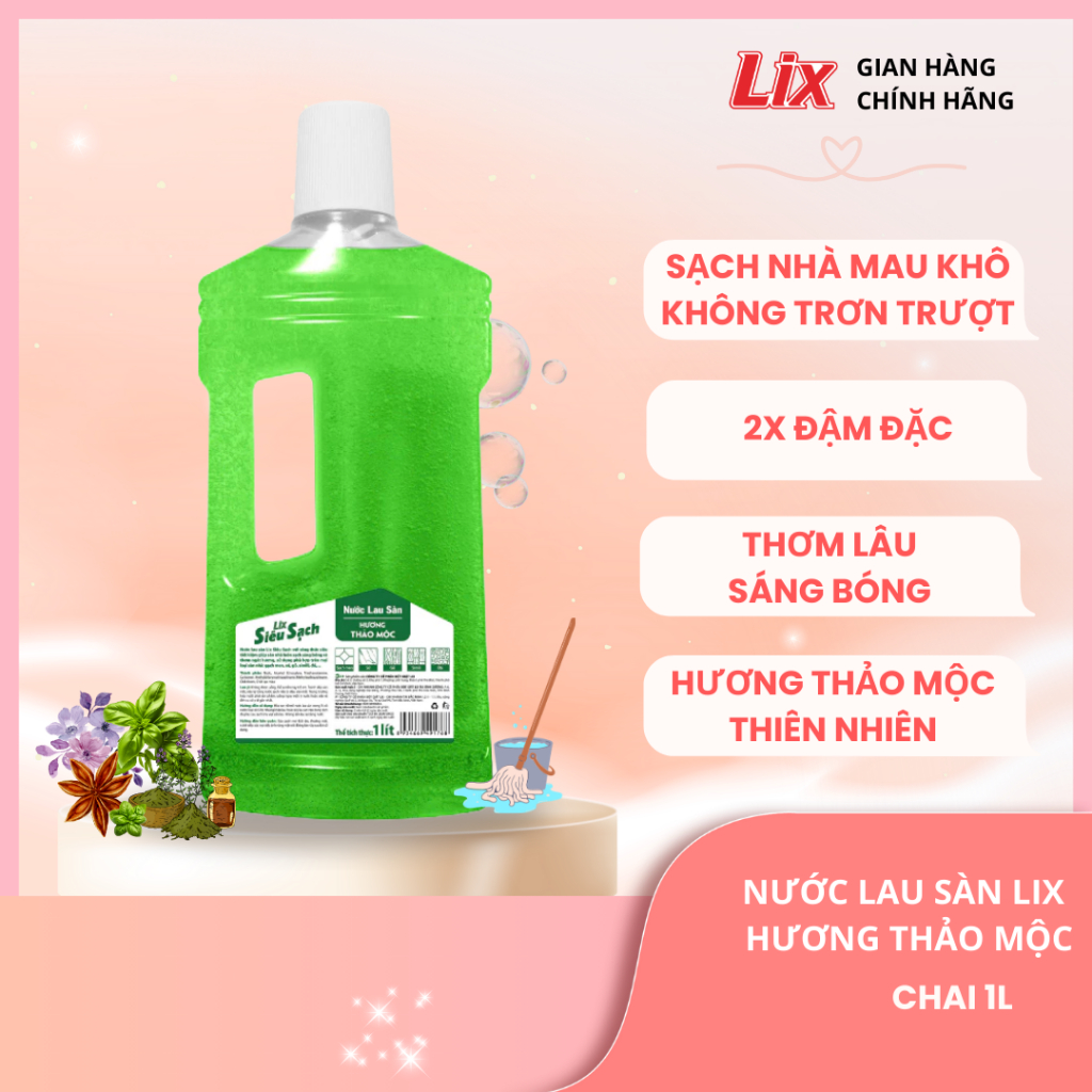Ảnh Nước lau sàn siêu sạch hương thảo mộc, nhà sáng bóng, thơm lâu , sử dụng phù hợp với mọi loại sàn nhà Lixco Việt Nam 2