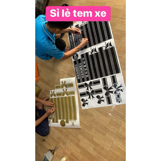tem nơ dán xe điện nhiều màu trắng trí